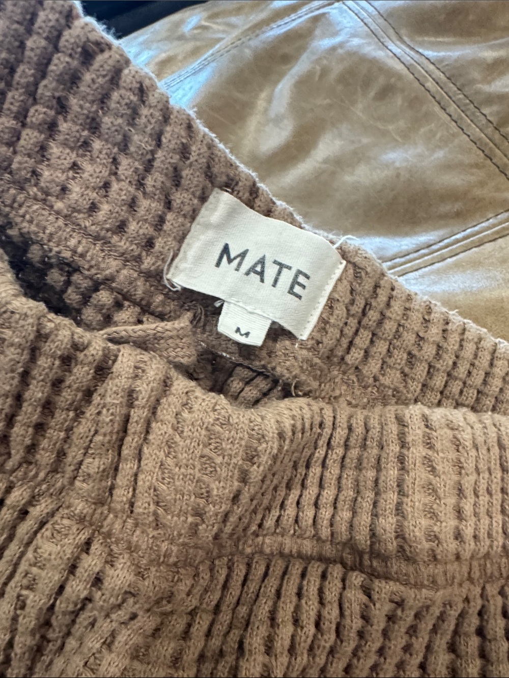 MATE the Label Waffle Joggers - Bark Medium - Organic Cotton - Picture 8 of 9